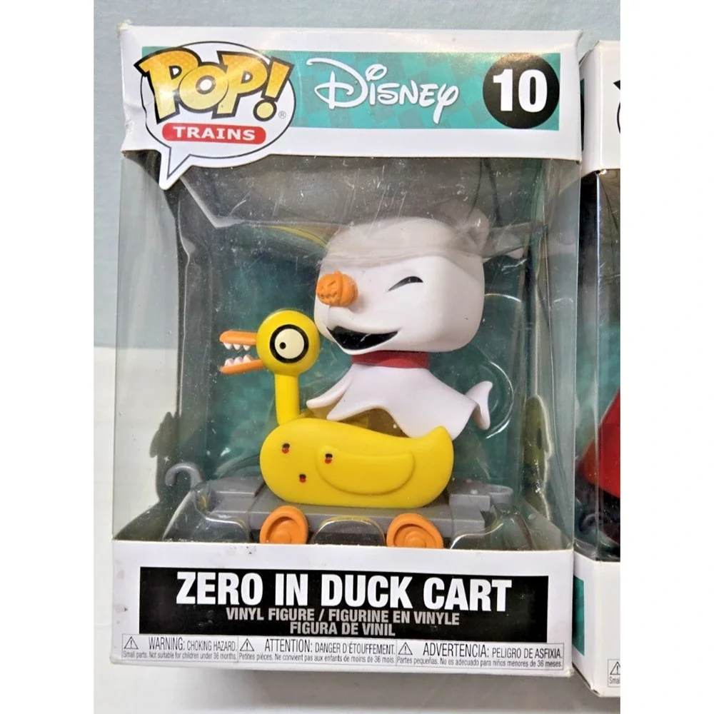 Funko Pop! Trains Disney Zero In Duck Cart #10 + Oogie Boogie In Dice Cart #09